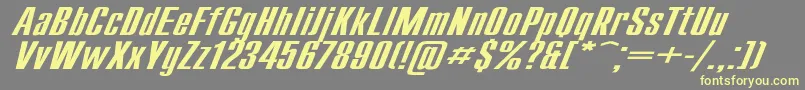 Шрифт CompactExItalic – жёлтые шрифты на сером фоне