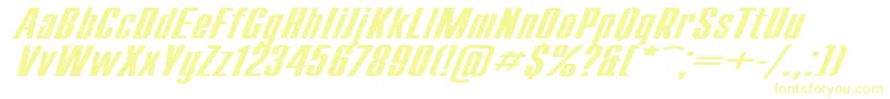 Шрифт CompactExItalic – жёлтые шрифты на белом фоне