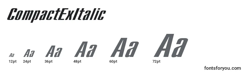 Размеры шрифта CompactExItalic