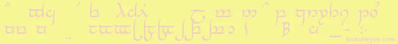 TengwarElesilMedium Font – Pink Fonts on Yellow Background