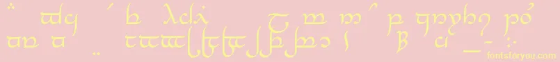 TengwarElesilMedium Font – Yellow Fonts on Pink Background