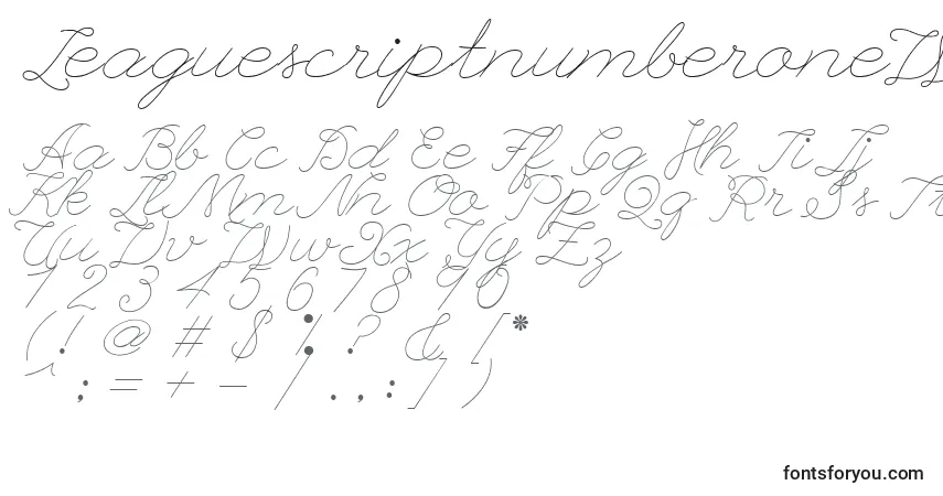 Czcionka LeaguescriptnumberoneWebfont – alfabet, cyfry, specjalne znaki