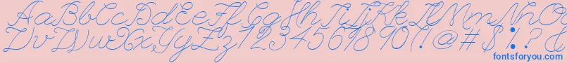 LeaguescriptnumberoneWebfont Font – Blue Fonts on Pink Background