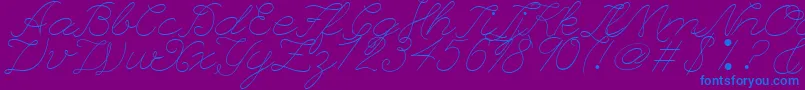 LeaguescriptnumberoneWebfont-Schriftart – Blaue Schriften auf violettem Hintergrund