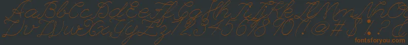 LeaguescriptnumberoneWebfont-Schriftart – Braune Schriften auf schwarzem Hintergrund