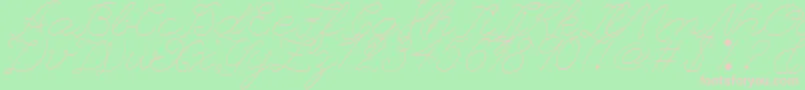 Fonte LeaguescriptnumberoneWebfont – fontes rosa em um fundo verde