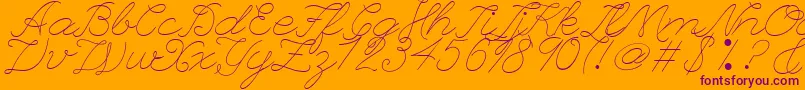 LeaguescriptnumberoneWebfont-fontti – violetit fontit oranssilla taustalla