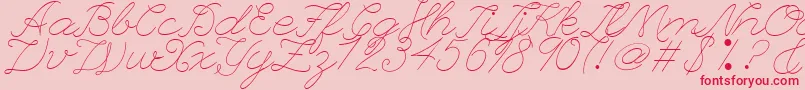 Fonte LeaguescriptnumberoneWebfont – fontes vermelhas em um fundo rosa