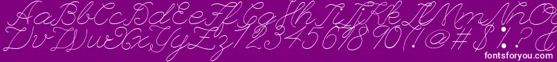 Fonte LeaguescriptnumberoneWebfont – fontes brancas em um fundo violeta