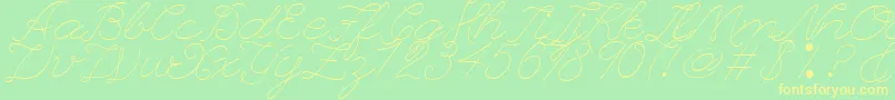 LeaguescriptnumberoneWebfont Font – Yellow Fonts on Green Background