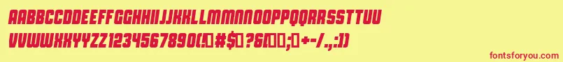 CapitalDarenItalic-fontti – punaiset fontit keltaisella taustalla