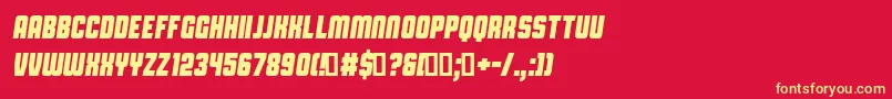 CapitalDarenItalic Font – Yellow Fonts on Red Background