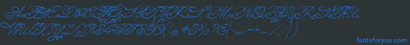 Angelica2 Font – Blue Fonts on Black Background