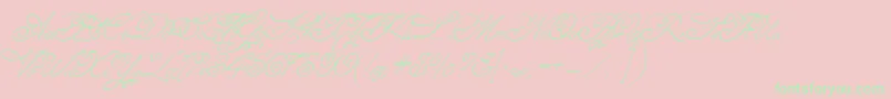 Angelica2-Schriftart – Grüne Schriften auf rosa Hintergrund