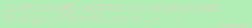 Angelica2 Font – Pink Fonts on Green Background