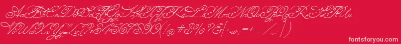 Angelica2 Font – Pink Fonts on Red Background