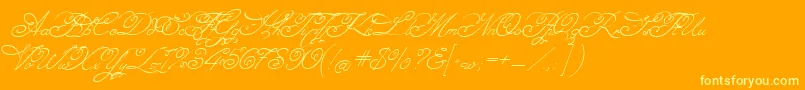 Angelica2 Font – Yellow Fonts on Orange Background