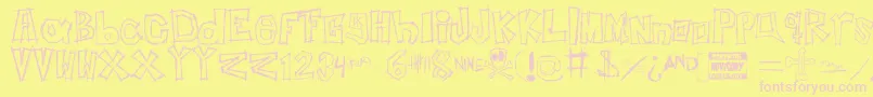 InsertYourNameHere Font – Pink Fonts on Yellow Background