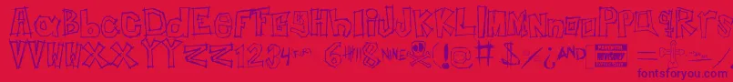 InsertYourNameHere Font – Purple Fonts on Red Background