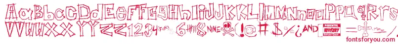 Шрифт InsertYourNameHere – красные шрифты на белом фоне