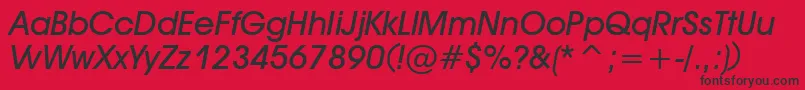 DeckerBoldItalic Font – Black Fonts on Red Background