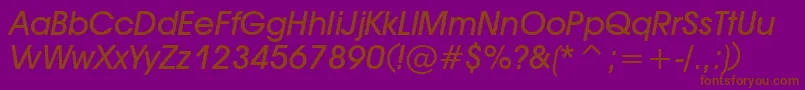 Czcionka DeckerBoldItalic – brązowe czcionki na fioletowym tle