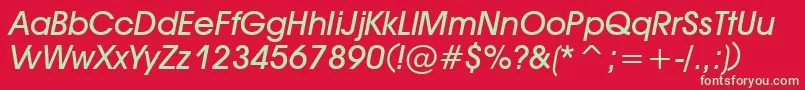 フォントDeckerBoldItalic – 赤い背景に緑の文字