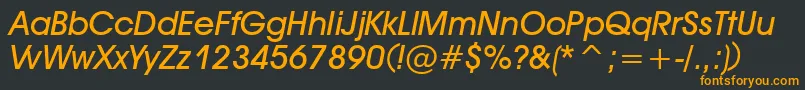 フォントDeckerBoldItalic – 黒い背景にオレンジの文字