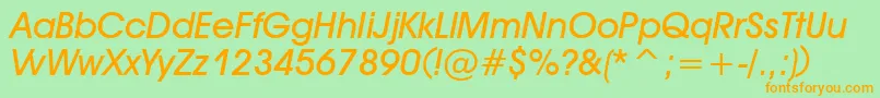 DeckerBoldItalic Font – Orange Fonts on Green Background