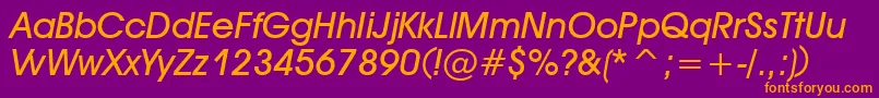 DeckerBoldItalic Font – Orange Fonts on Purple Background