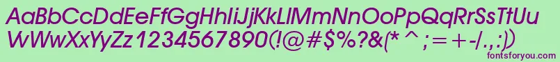 DeckerBoldItalic Font – Purple Fonts on Green Background