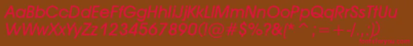 DeckerBoldItalic-Schriftart – Rote Schriften auf braunem Hintergrund