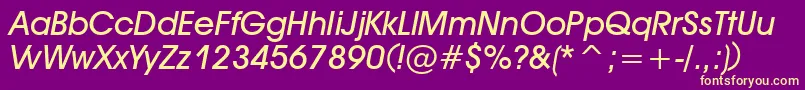 DeckerBoldItalic Font – Yellow Fonts on Purple Background