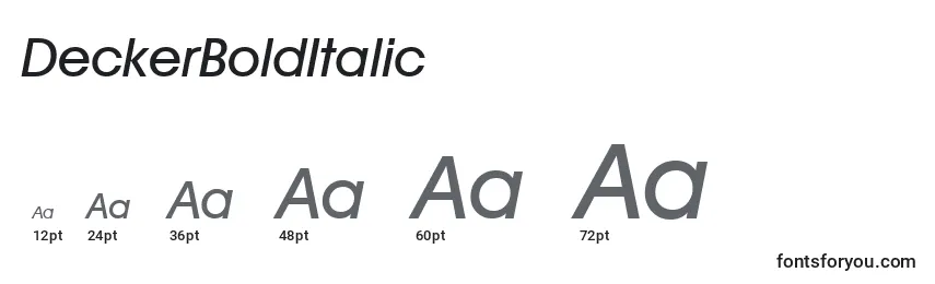 Размеры шрифта DeckerBoldItalic