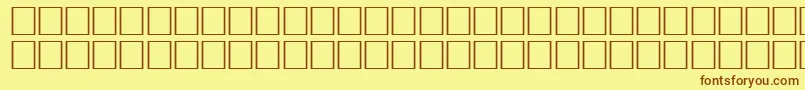 フォントKoreanGeneric1 – 茶色の文字が黄色の背景にあります。