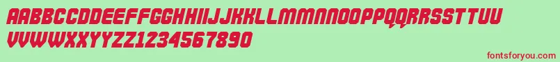 Commando Font – Red Fonts on Green Background