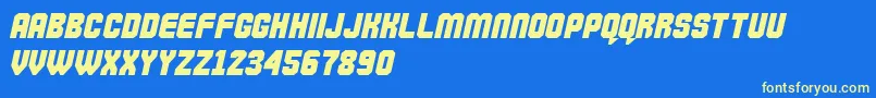 Commando Font – Yellow Fonts on Blue Background