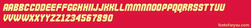 Commando Font – Yellow Fonts on Red Background