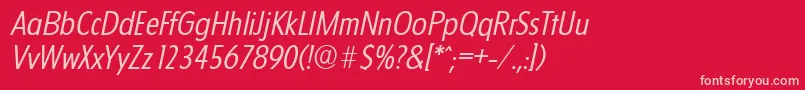 フォントFloridaserialLightItalic – 赤い背景にピンクのフォント