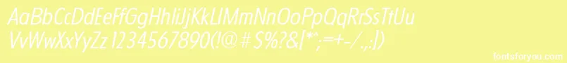 FloridaserialLightItalic Font – White Fonts on Yellow Background