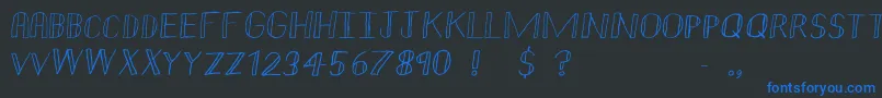 Doublestrike Font – Blue Fonts on Black Background