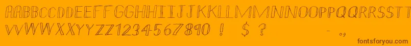フォントDoublestrike – オレンジの背景に茶色のフォント