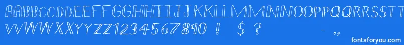 Doublestrike Font – White Fonts on Blue Background