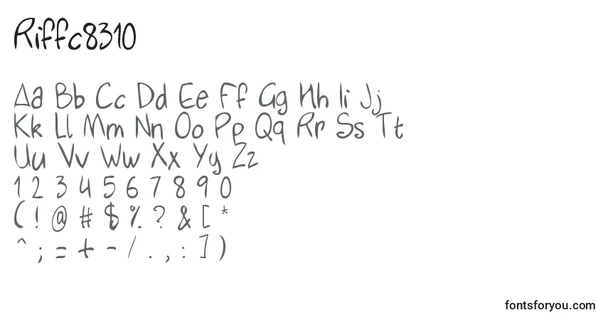 Czcionka Riffc8310 – alfabet, cyfry, specjalne znaki