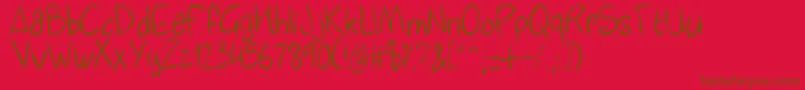 Riffc8310-Schriftart – Braune Schriften auf rotem Hintergrund