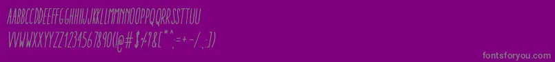 AracneUltraCondensedRegularItalic Font – Gray Fonts on Purple Background