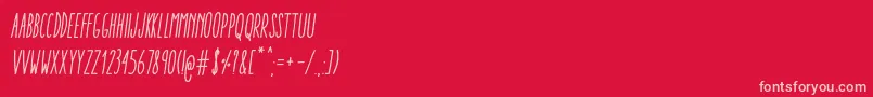 AracneUltraCondensedRegularItalic-Schriftart – Rosa Schriften auf rotem Hintergrund