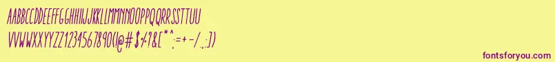 En savoir plus sur la police AracneUltraCondensedRegularItalic Police AracneUltraCondensedRegularItalic – polices violettes sur fond jaune