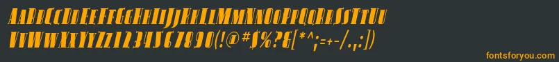 フォントAvondaleScCondItalic – 黒い背景にオレンジの文字