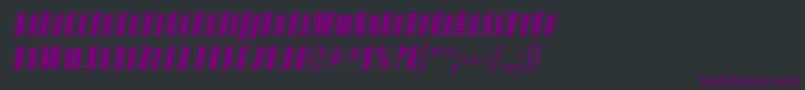 AvondaleScCondItalic-Schriftart – Violette Schriften auf schwarzem Hintergrund